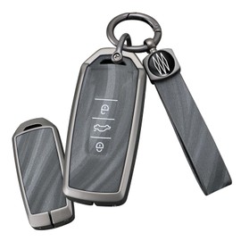 TECART Car Key Holder Key Protector Fits VW Volkswagen Passat CC Alltrack Maogotan R36 B5 Variant GTI Remote Controls Key Fob Cover Key Box, G-grey