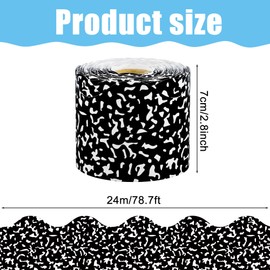 78.7 Ft Composition Bulletin Board Borders Black and White Scalloped Rolled Border Trim Composition Classroom Bulletin Border Decorations for Back to School Office Classroom Chalkboard Wall Decor