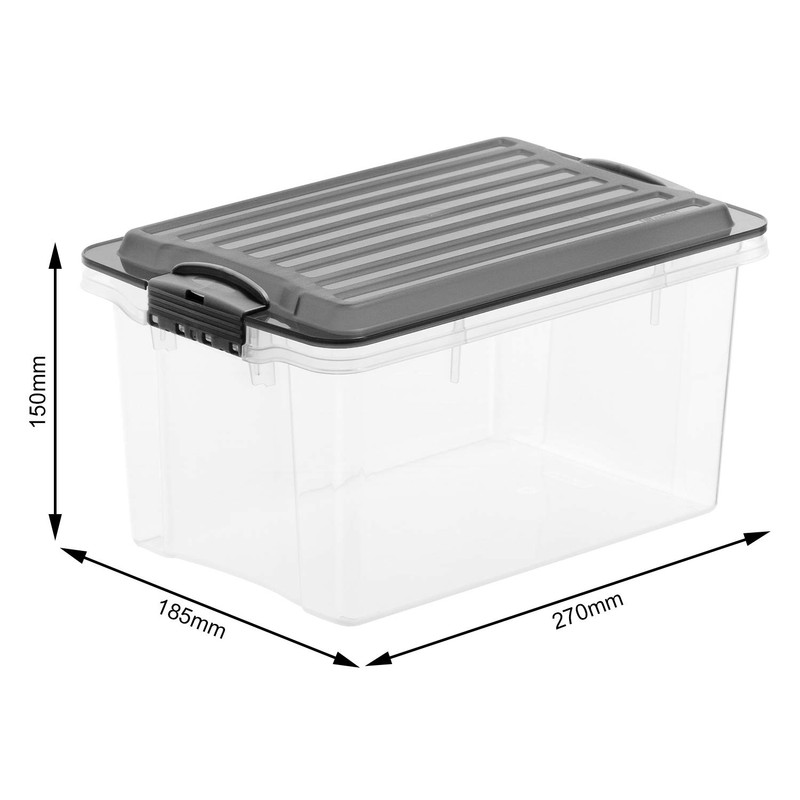 Rotho Storage Box with Lid Transparent and Compact
