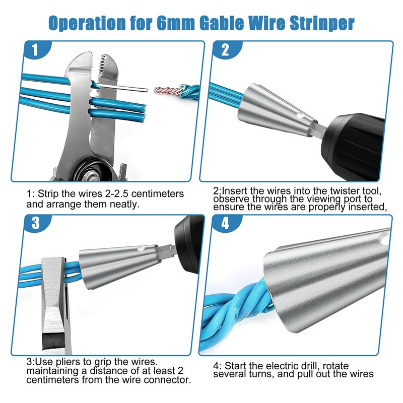 Wire Stripping and Wire Twister Tool for Drill - 3