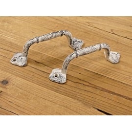 Cast Iron Antique Style Durable Vintage 2 Handles Drawer Pulls Cast Iron Cabinet Handle Distressed Black Dresser