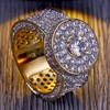 JINAO Gold Ring 18k Gold Plated Cluster Hip Hop Iced