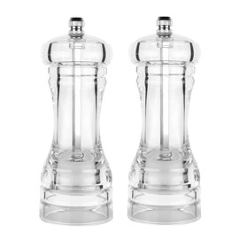 Sonhomay Clear Acrylic Salt and Pepper Grinder Set, Manual Pepper Mill and Salt Shaker Set, Salt and Pepper Mills with Adjustable Coarseness, Refillable Manual Pepper Mill Kitchen Grinding Tool