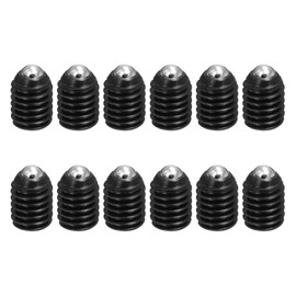 MECCANIXITY Black Ball Point Set Screws, M6x8mm Carbon Steel Hex Socket Spring Plungers Grub Screw for Industrial Electronic Machine Home Furniture Repair Workplaces, Pack of 12
