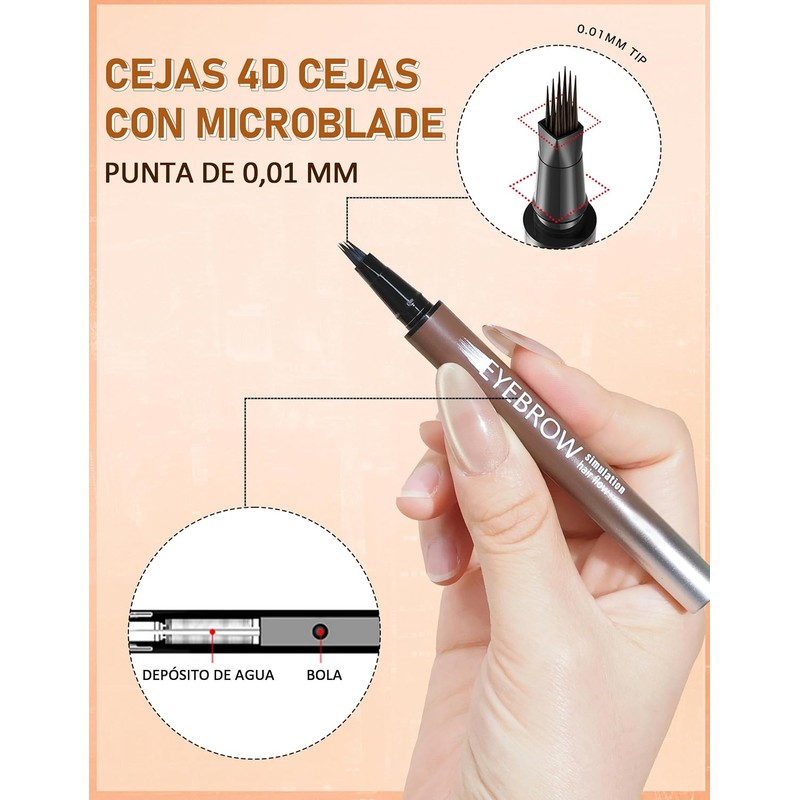 Erinde L?piz L?quido para Cejas, Resistente al Agua, #F204black Brown