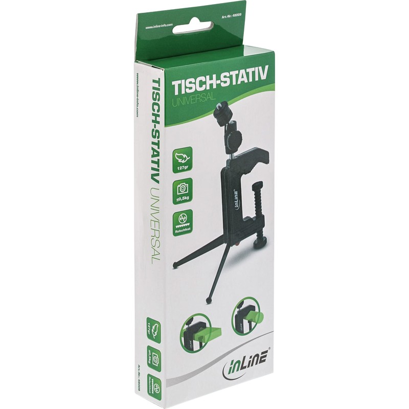 InLine® 48009 Table Top Tripod 190 mm with C-Clamp Including