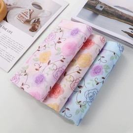 HOULIFE Women's Handkerchiefs - Flower Handkerchiefs, Women's Handkerchiefs, Pure 60S Combed Cotton for Everyday Use Wedding, 45 x 45 cm, 6/12 Pieces, multicoloured