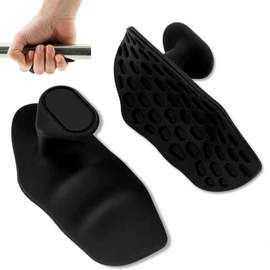 JOWILIN Anti-Slip Workout Grips, 1 Pairs Ergonomic Rubber Hand Protector Gym Grips Pads for Weight Lifting, Pull-Ups, Deadliftss, Rows, Gym Training and Exercise for Men, Women (Black)
