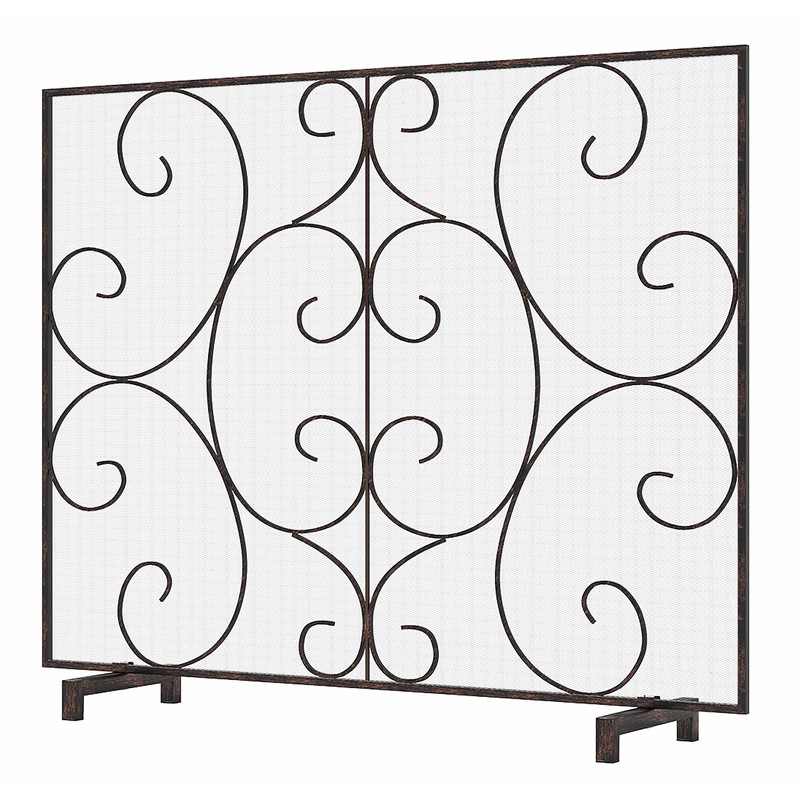 Kingson Single Panel Decorative Flat Fireplace Screen Cover Handcrafted Durable