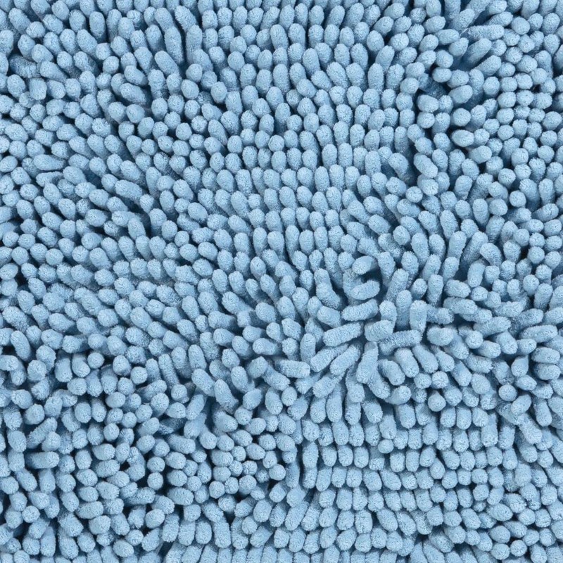 PANA Fluffy Toilet Mat with Cut-Out Chenille Bath Mat in