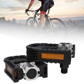 Vbestlife Pedal de Bicicleta, 1 par de Pedales de Rodamiento de Pedal de Bicicleta de Montaña de Carretera de Aleación de Aluminio Plegable Ligero para Bicicleta