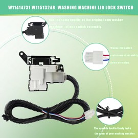 W11414731 W11513248 Washer Lid Lock Switch Assembly Compatible with Whirlpool Maytag Crosley Models WTW5010LW0 WTW5057LW0 Resolves lid Lock/Switch issues-2-year Warranty