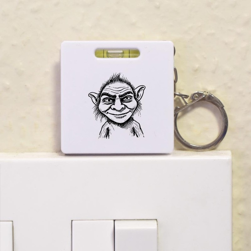 Azeeda 'Mischievous Troll' Keyring Tape Measure/Spirit Level Tool (KM00038402)