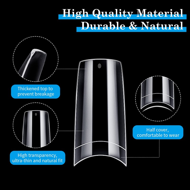 Nail Tips for Gel Nails, Venares 500 Pieces Acrylic Artificial