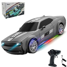 Hylukon Remote Controlled Car, 1:20 RC Drift Car 2.4G Drift Car with Lights, Interchangeable Tyres, Long Endurance, RC Car Drift Car for Children, Boys, Girls