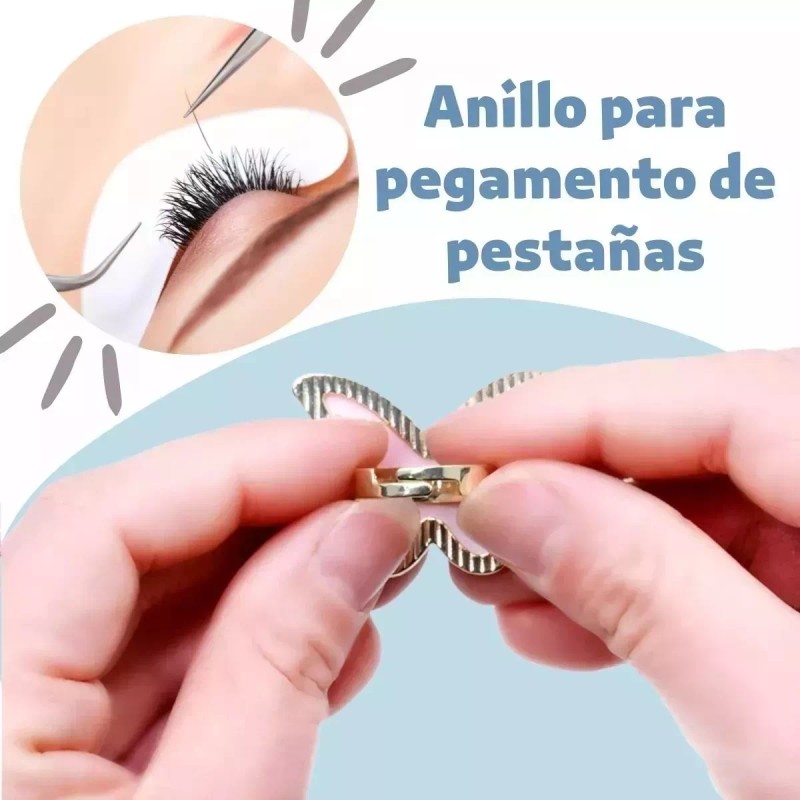 Veraly 3 Anillos Pegamento Extensión De Pestañas Piedra Jade