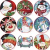 8 PCS Diamond Painting Coaster Kits with Holder,Christmas Winter Snowman