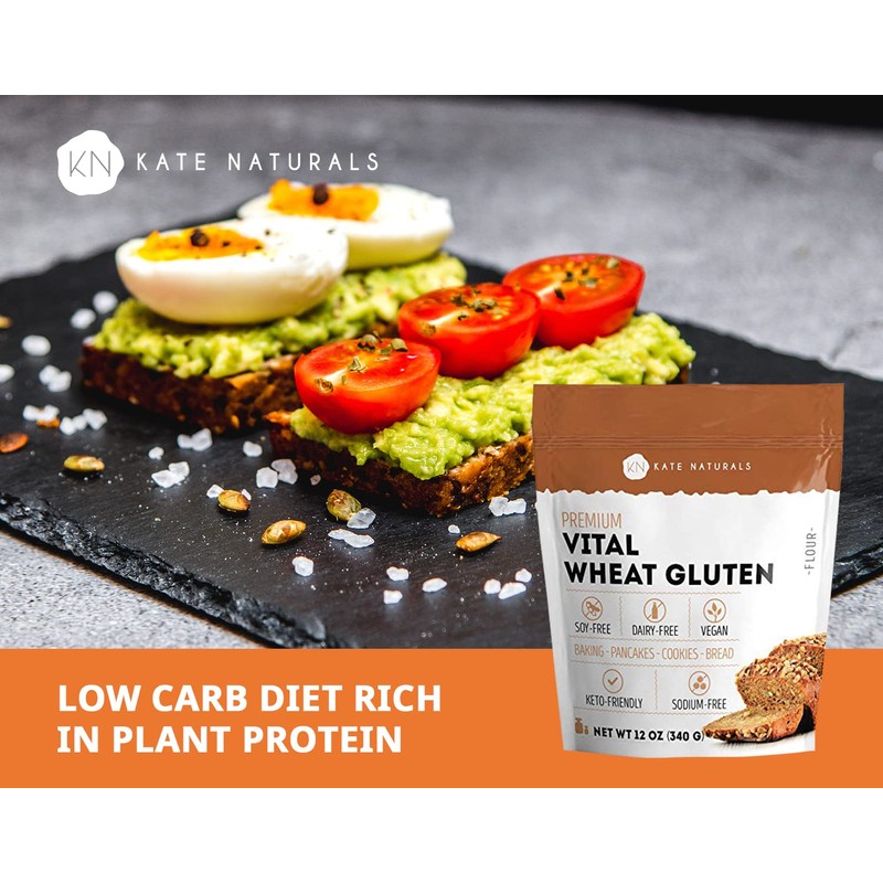 Vital Wheat Gluten for Bread Making, Baking & Seitan (12oz)