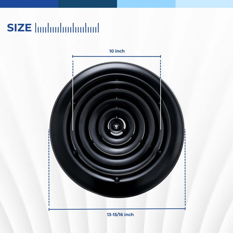Fits 10 Inch Neck Air Duct | Steel Round Air
