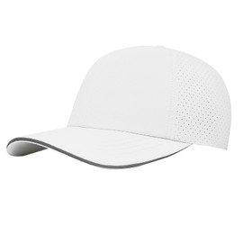 Women's Criss Cross Ponytail Baseball Cap with Reflective Brim & Quick-Dry Fabric - Adjustable Sun Hat for Outdoor Sports, Running, Gym, Travel (Fits 22.8" Head Circumference, Solid White)