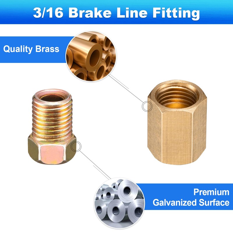 Spurtar 21 Pcs Brake Line Fittings, 3/16 Brake Line Fitting