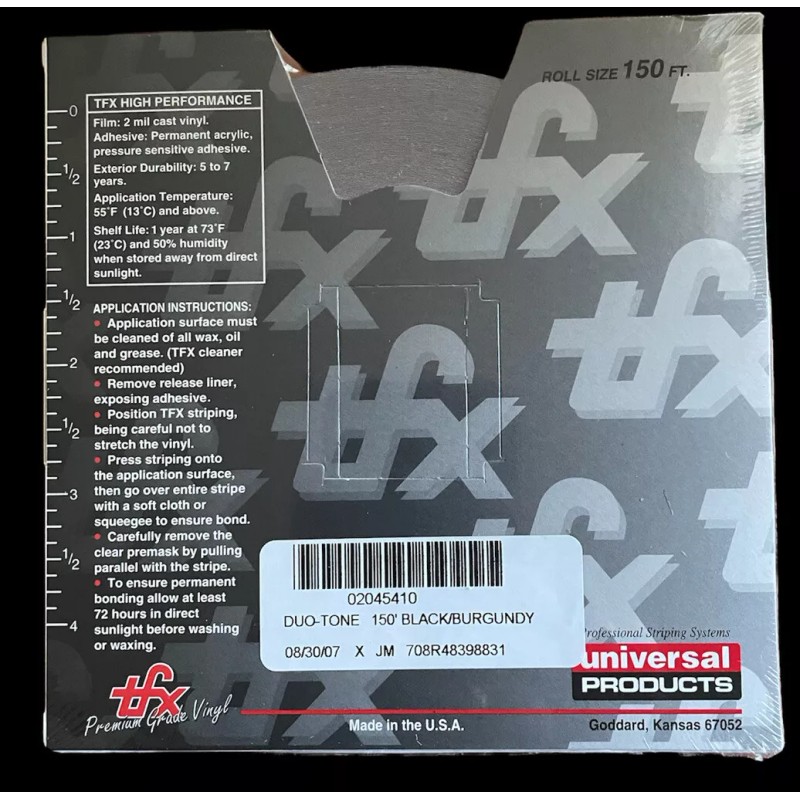 TFX BLK/BURG - TFX Professional Pin Striping Premium Grade Vinyl