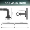 Mayrhyme Curtain Rod for Windows,Wrap Around Industrial Blackout Design,Black Adjustable