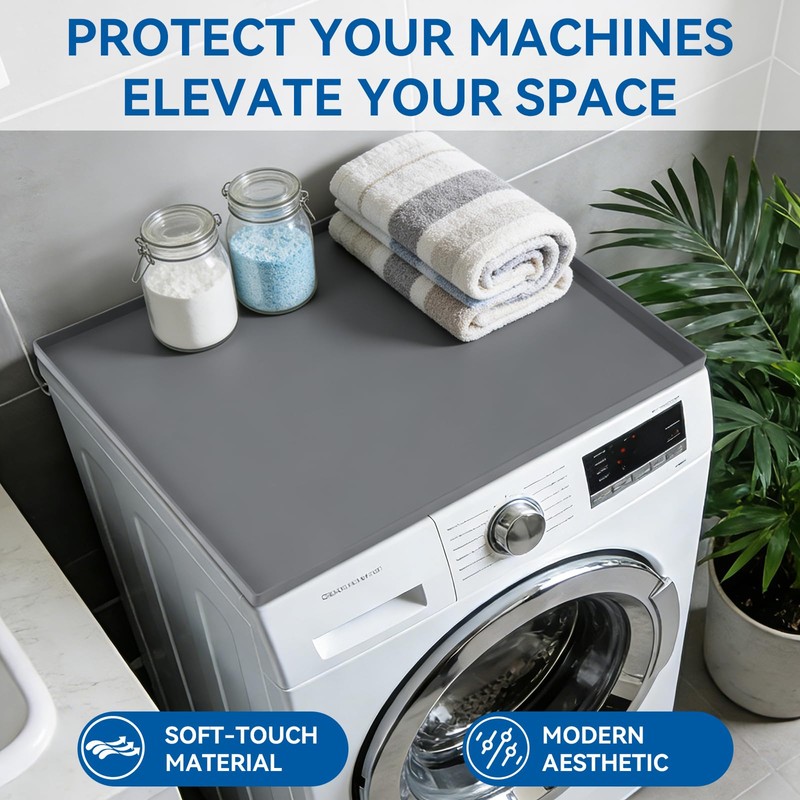 Silicone Washing Machine Cover Mat Waterproof Washer Dryer Top Protector
