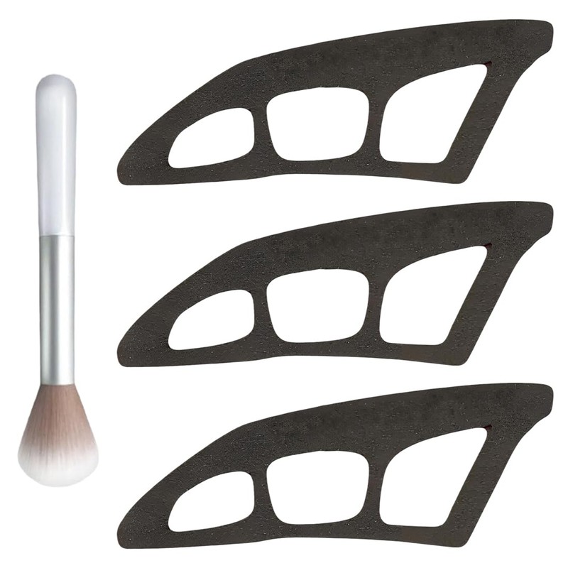 NHQZ Lidschatten schablone,3 Stück lidschatten-werkzeuge,lidschatten applikator, Augen-Make-up-Hilfe mit Make-up-Pinsel,eyeliner schablone