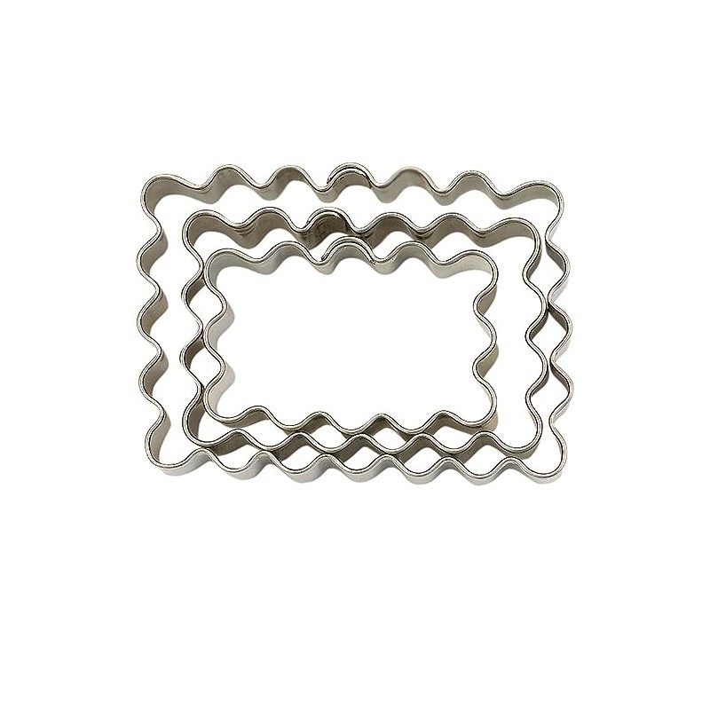 Staedter 3 Piece Wavy Rectangle Terrace Cutter Set, Stainless Steel,