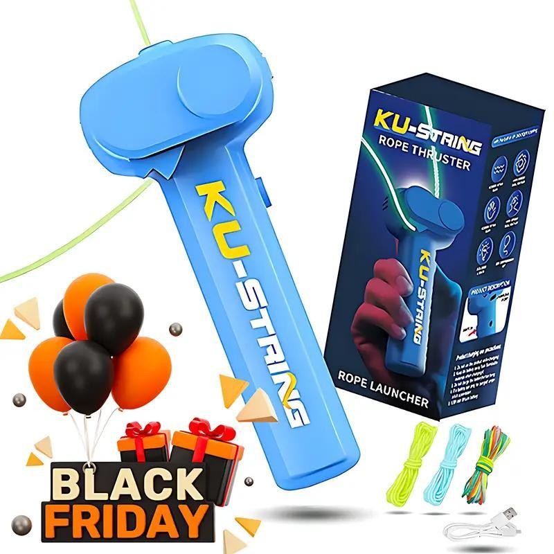 Glow String Shooter Toy with Dual Built-in UV Blacklights, Three