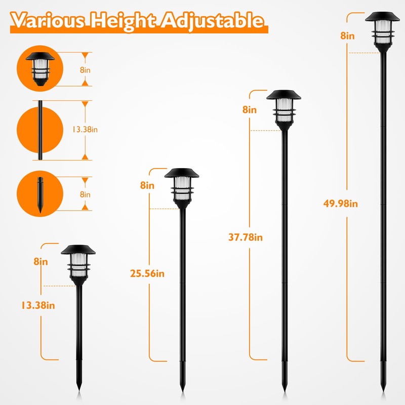 ZOOHAR Solar Pathway Flame Lights - Outdoor Solar LEDs with