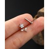 Jewseen Flower Cartilage Earring Flat Back Earrings CZ Cartilage Stud