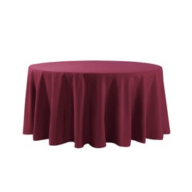 108 inch Round Tablecloth Washable Polyester Table Cloth Decorative Table Cover for Wedding Party Dining Banquet（108 inch,Burgundy）