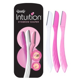 Wilkinson Sword Wilkinson Sword - Intuition Augenbrauenformer für Frauen, 3 Rasierer, Gesichtshaarentferner und -trimmer, Peeling-Dermaplaning-Tool