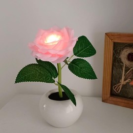 Naimo Flower Night Light Rechargeable LED Night Lamp Rose Table Lamp for Bedroom Living Room Birthday Party Desktop Home Decor
