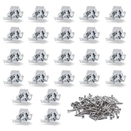 Luomorgo 24 Pack Double Roller Catch Cabinet Latches with Spear Strike for Cupboard Closet Door, Silver