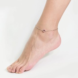 Philip Jones Pink Crystal Anklet Created with Zircondia® Crystals
