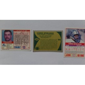 CHRIS SPIELMAN Rookie 1989 Pro Set - Topps - Score -  3 Card Lot Detroit Lions