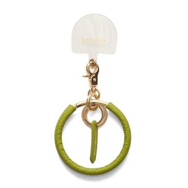 [ハシバミ] キーチェーン レザー大丸ナスカンスマホリング ピスタチオ FREE