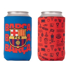Desert Cactus FC Barcelona Barça Can Insulator Beverage Cooler Football Futbol Soccer Foam Beverage Holder (Design B) (2)