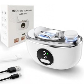 Electric Nail Clippers, 3-Speed Automatic Nail Trimmer for Fingernails and Toenails, Dual-Blade Cutter with LED Light, Polisher and Debris Storage for
