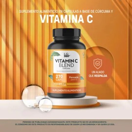 Vitamina C Life360+ Vit C+ Turmeric 270 Cápsulas Cúrcuma Sabor Sin sabor