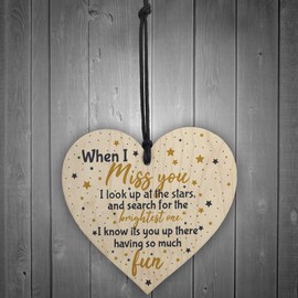 RED OCEAN Miss You Memorial Decoration Mum Dad Grandad Grandma Nan Gran Wooden Sign