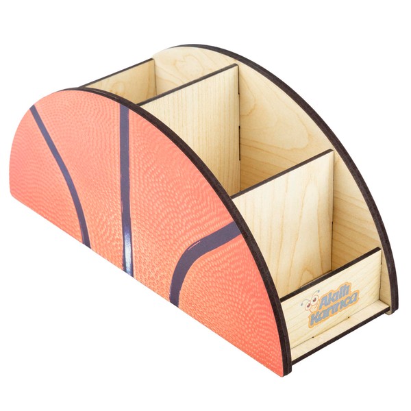 Akıllı Karınca Wood Basketball Pencil Holder Basketball Ball Kids Desk