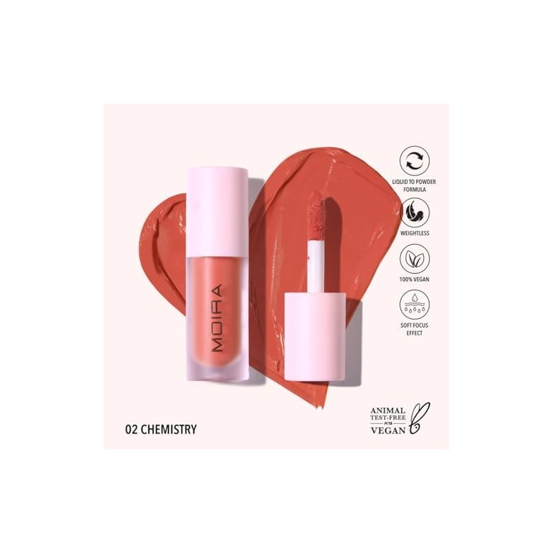 Moira Love Steady Liquid Blush Rubor Líquido Chemistry 02