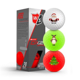 Birsppydgggd Wilson Staff DX2 Soft/Optix 2018 Christmas - 3 Pack Christmas Golf Balls