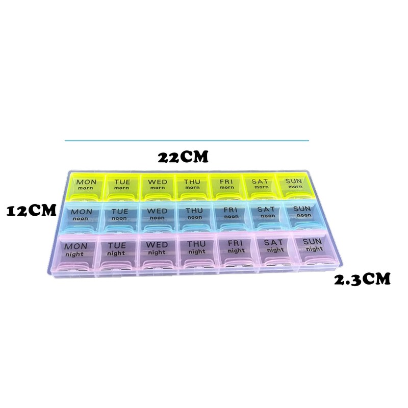 7 Day Pill Organizer, 3 Times a Day Pill Planner,Weekly