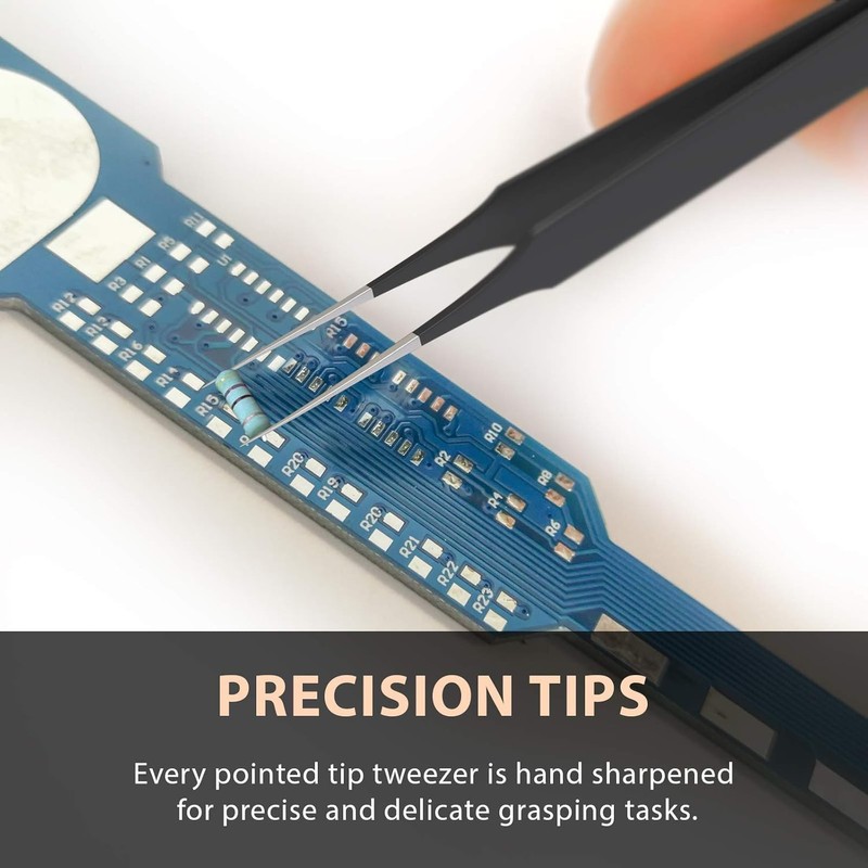 Professional Pointed Tip Tweezers Precision Stainless Steel Sharp and Perfect