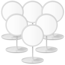 DoubleFill 6 Pcs Spa Party Mirror Spa Party Supplies Sleepover Party Favors Makeup Mirror for Spa Sleepover Slumber Birthday Party Favors Gift (White)